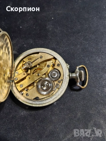 Швейцарски джобен часовник посребрени капаци - Argentan -  Цилиндър - РЯДЪК, снимка 15 - Джобни - 49814879