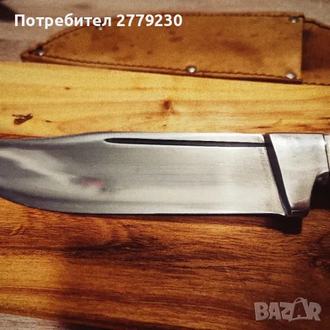 Ловен нож масивен с дръжка от еленов рог, снимка 5 - Ножове - 49869832