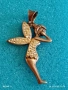 Сребърен медальон с формата на фея Tinkerbell Swarovski инкрустирана с блестящи кристали 18654, снимка 5