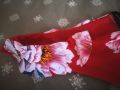 Нов червен дамски бански с цветя S размер долнище бански, снимка 3