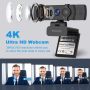 Уеб камера WINSAFE 4K, Ultra HD видео разговори, AI автофокус, двойни шумопотискащи микрофони, снимка 2