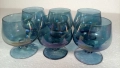 Много красиви конячени чаши, прозрачно-снини, 6 бр, снимка 1