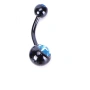 Черен пиърсинг за пъпа с цирконий, снимка 7