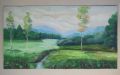Стара картина пейзаж Григорий Лебский, масло на картон, в рамка 35/59 см, снимка 2