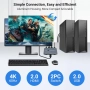 2-Port 4K KVM превключвател – HDMI USB Switch за 2 компютъра, алуминиев корпус, включени кабели, снимка 3