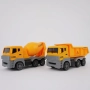 Комплект жълти строителни камиони с въртяща се цистерна и повдигаща се каросерия, снимка 4