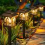 BUCASA Соларни лампи за външна градина, 6 броя, водоустойчиви с топла бяла светлина, за двор, пътека, снимка 1 - Соларни лампи - 45652371