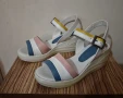 Естествена кожа Дамски сандали н платформа 38 размер цветни, снимка 2