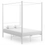 vidaXL Рамка за легло с балдахин, бяла, метал, 120x200 см（SKU:284470, снимка 1 - Спални и легла - 45699853