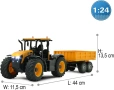 Трактор с ремаке RC Радиоуправлям 1:24 JCB с LED светлини, снимка 6
