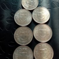 Лот 5 швейцарски франка 1966, снимка 1 - Нумизматика и бонистика - 45089195