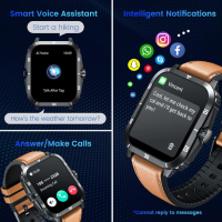Смарт часовник за мъже, 2.0" сензорен екран Bluetooth разговори, снимка 3 - Смарт гривни - 45071416