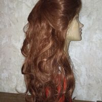Дълга кестенява чуплива перука, снимка 3 - Аксесоари за коса - 45088416
