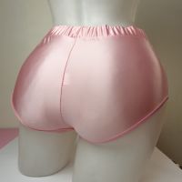 S/M розови супер лъскави дамски сатенени бикини/полубоксер, снимка 3 - Бельо - 45307274