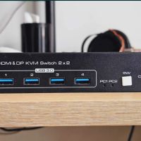 KVM Switch HDMI DP 4K 120Hz 8K 60Hz USB 3.0, снимка 3 - Други - 45281627