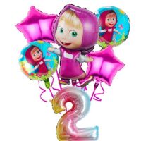 Лот 6 балона Маша и мечока, Парти декорация Маша и мечока, снимка 1 - Други - 45371461