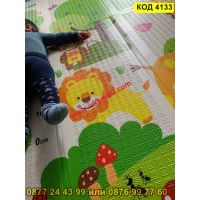 Сгъваемо детско килимче за игра, топлоизолиращо 180x200x1cm - Жираф и Писта с Влакчета - КОД 4133, снимка 12 - Други - 45509327