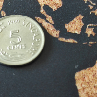 Монети Сингапур - 2 бр. 1967-1969, снимка 3 - Нумизматика и бонистика - 44936420