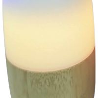 Преносима светеща колонка от бамбук с LED светлини, снимка 1 - Bluetooth тонколони - 45570255