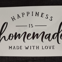 Шаблон стенсил Happiness is homemade S091 скрапбук декупаж, снимка 1 - Други - 45019227