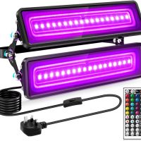 UV черна светлина 120 W, RGB ултравиолетов прожектор, LED с 1,5 m захранващ кабел, снимка 1 - Лед осветление - 45686939