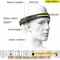 Челник, фенер за глава със сензор за движение с една LED лента - КОД W689-1, снимка 11 - Други - 45465897