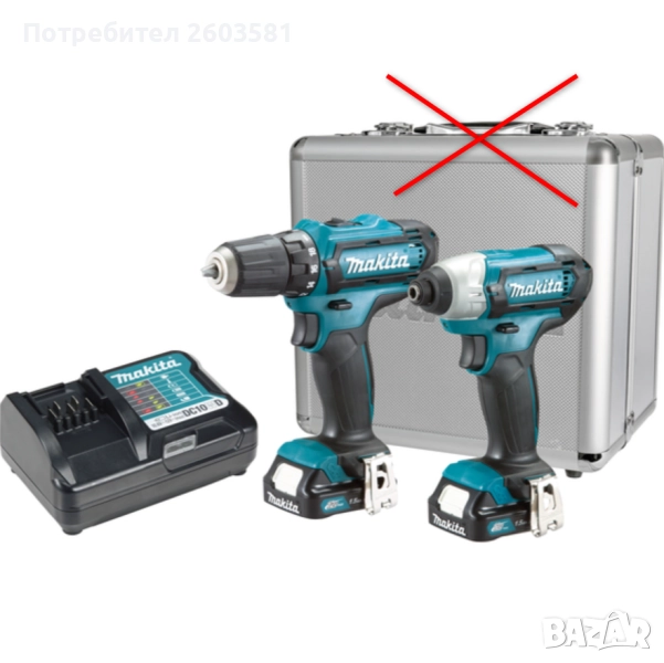 Акумулаторен комплект Makita -> винтоверт DF333D + импакт TD110D, снимка 1