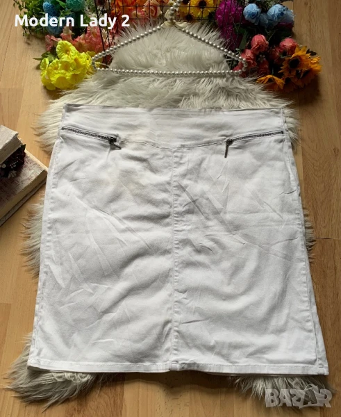 Бяла дънкова пола, снимка 1