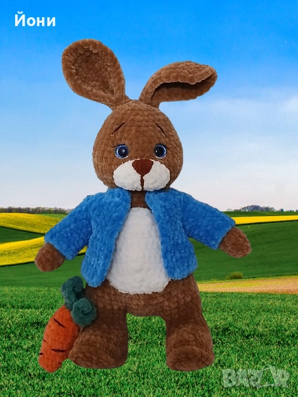 Ръчно изработени плюшени играчки Зайче Питър, снимка 1