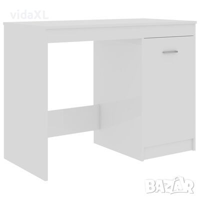 vidaXL Бюро, бял гланц, 100x50x76 см, ПДЧ(SKU:801802, снимка 1