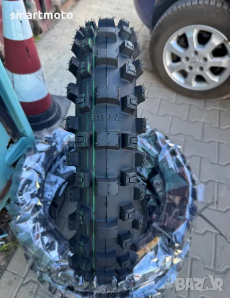 мотокрос гума 059B 120/90-19 mx3.1   Зелена лента super Soft, снимка 1