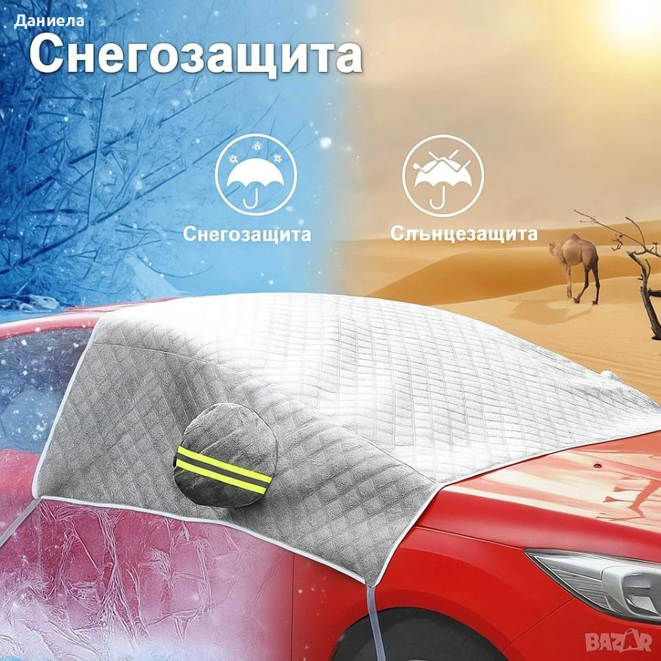Всесезонно алуминиево покривало за предно стъкло на автомобил, снимка 1