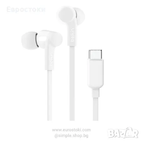 Слушалки Belkin SoundForm USB-C, кабелни слушалки с микрофон за смартфон, iPad Mini, снимка 1