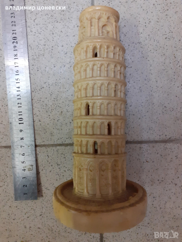Статуетка наклонената кула в Пиза,фигува от смола, снимка 1