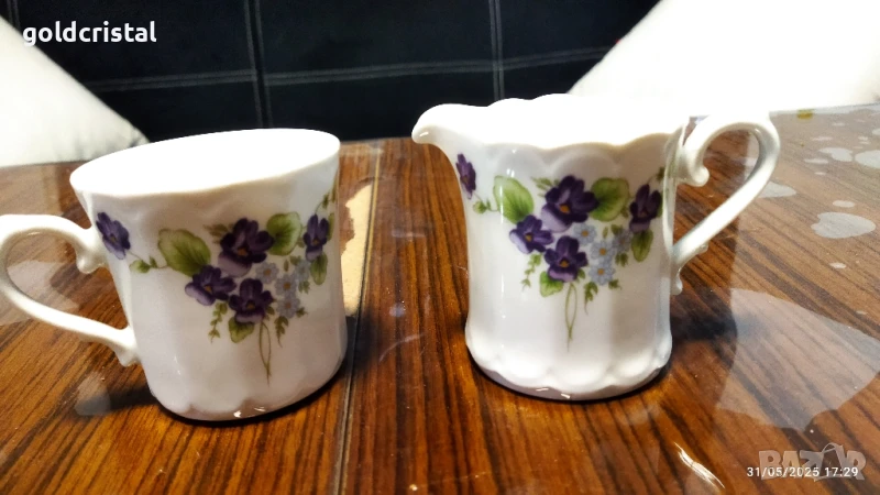 стар немски порцелан чаша за чай и латиера , снимка 1
