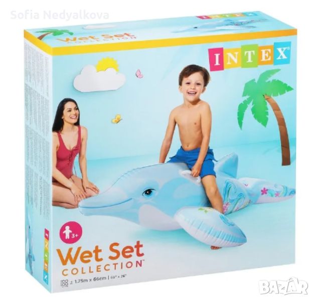Детски надуваем делфин за езда Intex, снимка 1