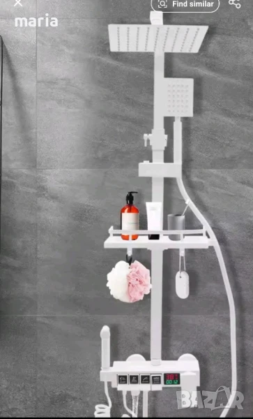 Бяла душ система с 4функцйи и дисплей, снимка 1