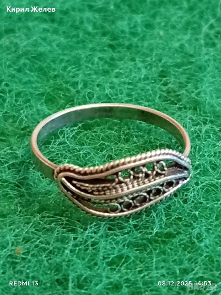 Винтидж сребърен пръстен филигранна изработка ювелирна изработка 52410, снимка 1