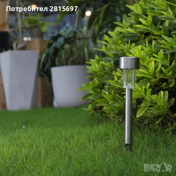 Комплект от 6 броя соларни градински LED лампи за оформяне на алеи и зони, снимка 1