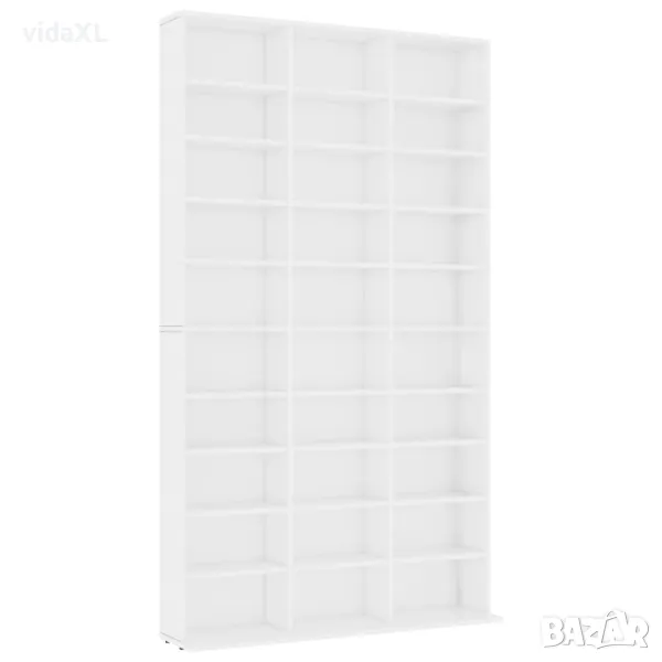 vidaXL Етажерка за компактдискове бяла 102x16x177,5 см(SKU:801778, снимка 1