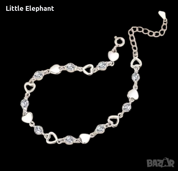 Сребърна гривна gently hears,Birthday presents,колекция"Hearts"/нови, снимка 1