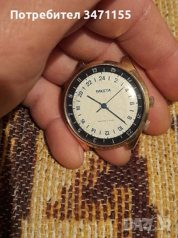 Позлатен руски механичен часовник Ракета 24 часа, снимка 2 - Мъжки - 53168307