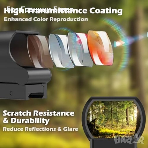 Нов Рефлексен прицел с мулти покритие, алуминиев корпус и бърз монтаж, снимка 3 - Оборудване и аксесоари за оръжия - 52544578