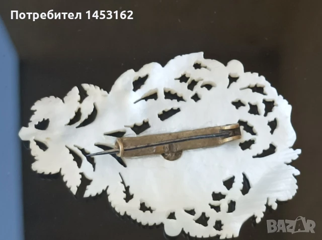 Старинна брошка от седеф, снимка 2 - Други - 50598219