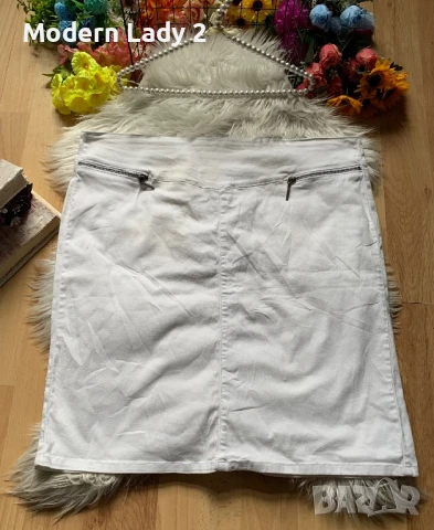 Бяла дънкова пола, снимка 1