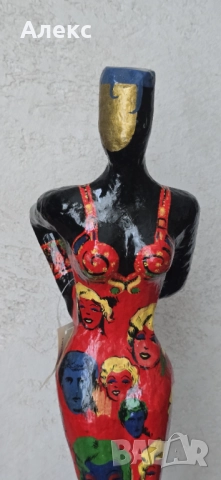 Арт дизайн, папие маше, ръчно изработени–76см, снимка 7 - Антикварни и старинни предмети - 52022256