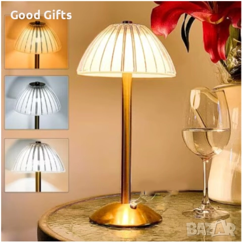 Безжична LED настолна лампа с 3 регулируеми цвята на светлината, снимка 8 - Лед осветление - 52236481