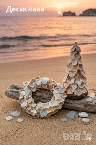 венец от мидички , снимка 2 - Декорация за дома - 54057995