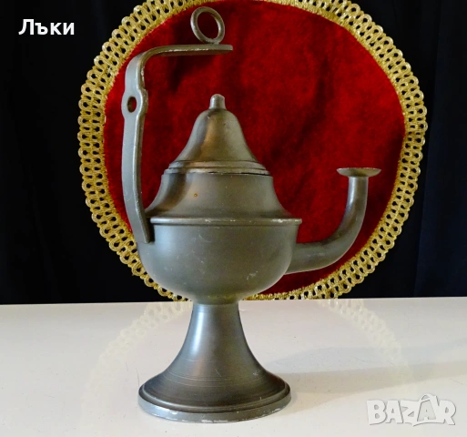 Калаена маслена лампа,лампата на Аладин. , снимка 2 - Антикварни и старинни предмети - 53748505