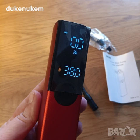 Електрическа помпа за гуми Woowind BP188 150 PSI с авто стоп, LCD дисплей, снимка 10 - Аксесоари за велосипеди - 53039547